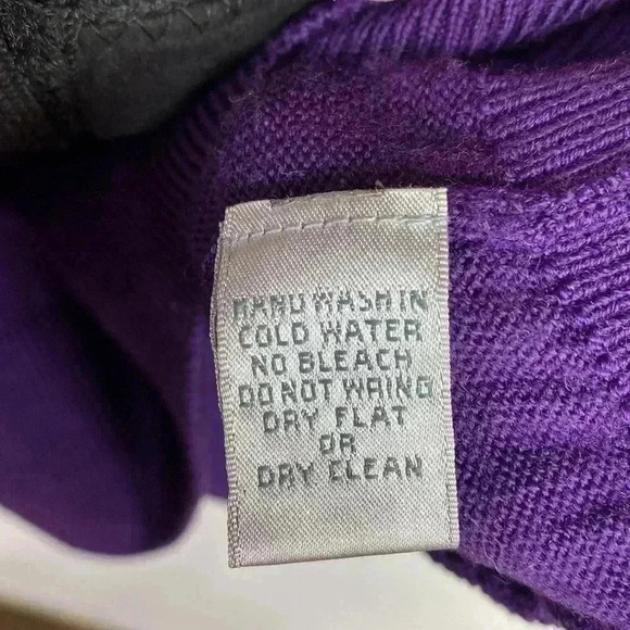 Martin 100% Italian Purple Merino Wool Golf Pull Over Sweater, Size XL. - Picture 4 of 9